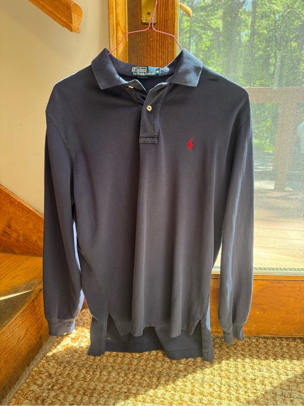Ralph Lauren Long-Sleeve Polo Shirt - Black with Red Logo